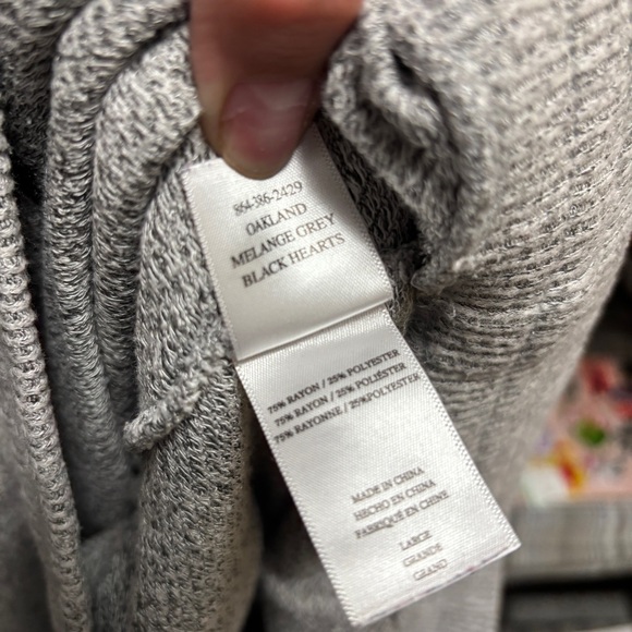 Rails Oakland Heart Print Joggers Melange Grey Black Hearts Size Large - Picture 10 of 10